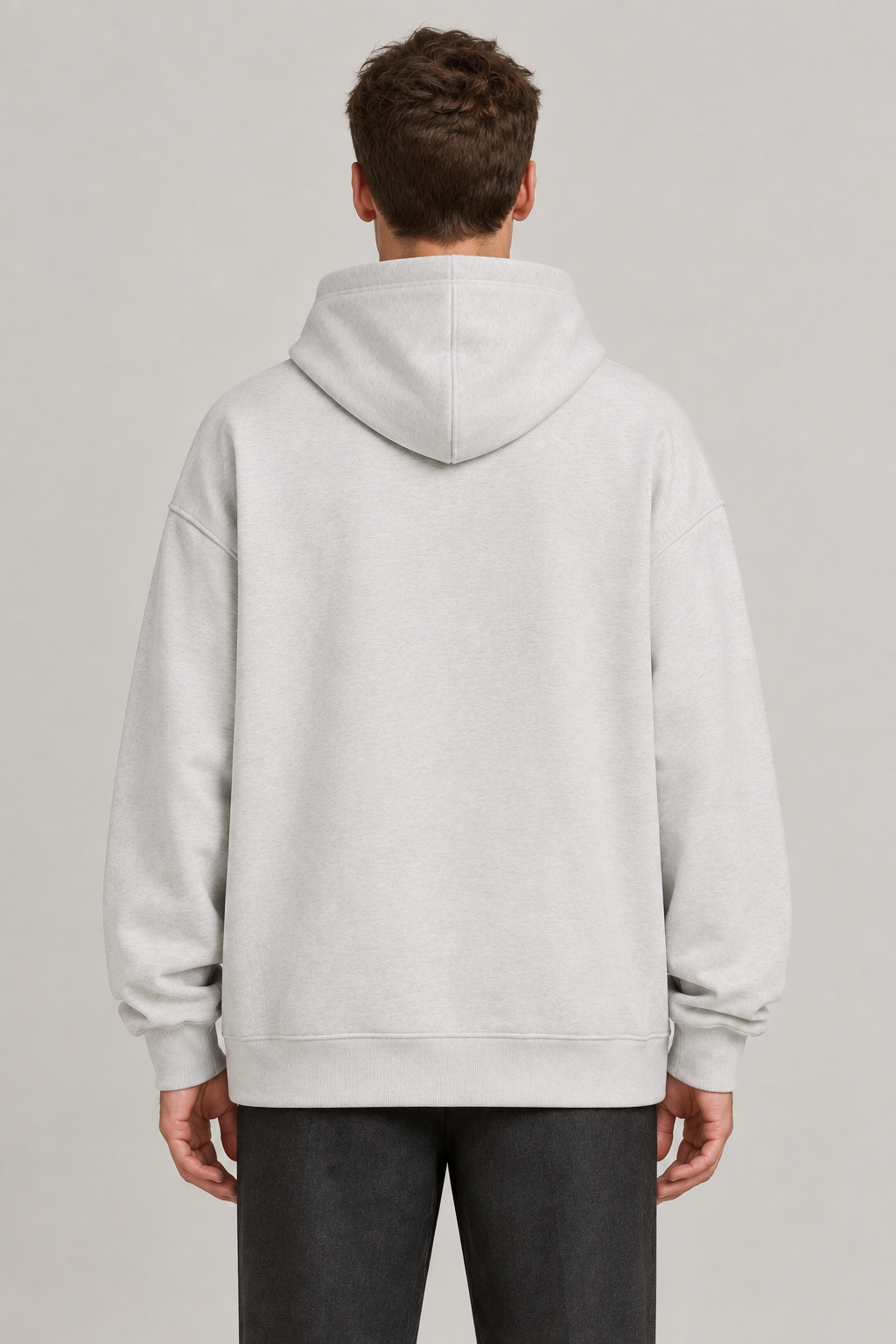 Light-grey hoodie back view
