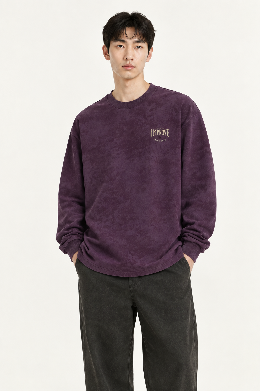 Purple fashion pose